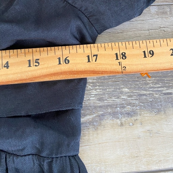 The Clothing Company Satin Wide Leg Jumpsuit Size L Black Faux Wrap Back Tie - Picture 6 of 10